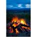 Great BIG Canvas | Close up view of a camp fire with a view of the Chugach Mountain in the distance Art Print - 20x30