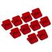 Uxcell Paper and Bag Clips 10Pack Square Clamps Snacks Bag Clips Transparent Red