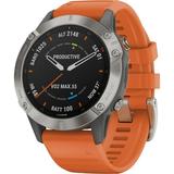 Garmin fÄ“nixÂ® 6 - Pro and Sapphire Editions - Titanium with Ember Orange Band