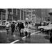 USA New York State New York City East 34th pedestrians in rain Poster Print (24 x 36)