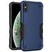 Dteck iPhone X Case iPhone XS Case Heavy Duty 2 in 1 Hybrid Rugged Shockproof Case Hard PC Soft TPU Bumper Cover for Apple iPhone XS/iPhone X Support Wireless Charging Blue