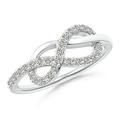 ANGARA Natural 0.27 Ct. Diamond Infinity Ring in 14K White Gold for Women (Ring Size: 6)