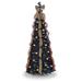 Gerson 6 ft. Pre Lit Orange LED Pop Up Halloween Tree