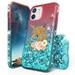 Beyond Cell compatible with Apple iPhone 12 Mini 5.4 Diamond Glitter Liquid Case Transparent Bling Glitter Unicorn