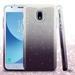 Samsung Galaxy J3 (2018)/ Galaxy J3 Star/ Galaxy J3 Stylish Gradient Glitter Design Hybrid Rubber TPU Hard PC Slim Fit Phone Case Cover [ Silver Black ]