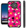 Compatible with Nokia X100 Hybrid Fusion Guard Phone Case Cover (Pink Fishbone Cat)