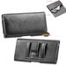 For Apple iPhone 8 Plus iPhone 7 Plus iPhone 6 6S Plus Universal Horizontal Leather Phone Case with Embossed American Eagle Pouch Belt Clip Holster & Magnetic Pouch - Black
