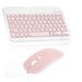 Rechargeable Bluetooth Keyboard and Mouse Combo Ultra Slim Full-Size Keyboard and Mouse for Lenovo Thinkpad X1 Carbon 9th Gen Laptop and All Bluetooth Enabled Mac/Tablet/iPad/PC/Laptop - Flamingo Pink