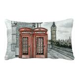 ABPHQTO Red Phone Booth On The Street In London Pillow Case Pillow Cover Pillow Protector Two Sides For Couch Bed 20x30 Inch