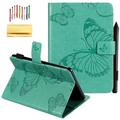 Kindle Paperwhite Case Allytech Embossed with Butterfly Folio Stand Wallet Case with Cards/Cash Holder for Kindle Paperwhite (Fits All-New 10th Generation 2018/ All Paperwhite Generations) Green