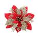 10pcs Christmas Artificial Flower Glitter Powder Xmas Tree DIY Ornaments Flower Navidad New Year Decorations Home Party 4