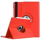 For Apple iPad Air 3rd Generation 2019 10.5 / A2152 / A2153 / A2154 / A2123 360 Degree Rotating Stand Folio PU Leather Tablet Case Cover Red