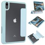 Dteck Magnetic Case for New iPad Mini 6 2021 (6th Generation) [Built-in Pencil Holder] Shockproof Cover Clear Transparent Back Shell Auto Wake/Sleep for iPad Mini 6th Generation Blue
