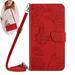 UUCOVERS for S-amsung Galaxy S21 FE 5G Phone Case Cover PU Leather Embossed Flower Butterfly Hand Wrist Shoulder Strap Shockproof Flip Stand Folio Wallet Case for S-amsung S21 FE 5G 6.4 Red