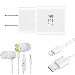 OEM EP-TA20JBEUGUS Inbox Replacement 15W Adaptive Fast Wall Charger for Lenovo K10 Note Includes Fast Charging 3.3FT USB Type C Charging Cable and 3.5mm Earphone with Mic â€“ 3 Items Bundle - White