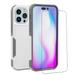 NIFFPD iPhone 14 Case with Screen Protector Shockproof Full Coverage Protective Cover Phone Case for iPhone 14 6.1 White&Gray