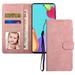 Wallet Case for Samsung Galaxy A52 4G/5G PU Leather Flip Phone Case with 3 Card Slots Holder Kickstand Wallet Magnetic Full Cover Shockproof Case For Samsung Galaxy A52 4G/5G Pink