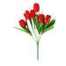 WANYNG Artificial Artificial Flowers 1pc 6 Fork 6 Heads Tulips Artificial Silk Flowers Artificial flowers Red