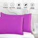 PhoneSoap Silk Pillowcase 2 Pack For Hair And Skin Both Sides Proof Soft Breathable Smooth Silk Pillow Cover Pillow Cases Standard Size Cotton Purple