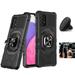 Phone Case for Samsung Galaxy A23 5G Magnetic Adsorption Case Cover Ring Kickstand + Air Vent Magnetic Car Mount Phone Holder (Black)
