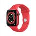 Pre-Owned Apple Watch Series 6 - 44mm - GPS + Cellular - Red Aluminum -with Red Sports Band - Scratch and Dent