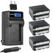 Kastar 3-Pack NP-F970 Battery and LCD AC Charger Compatible with Sony CCD-TR1100E CCD-TR12 CCD-TR18 CCD-TR2 CCD-TR200 CCD-TR205 CCD-TR215 CCD-TR2200 CCD-TR2300 CCD-TR280 CCD-TR290 CCD-TR3