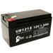 Compatible Sonnenschein CR121.3 Battery - Replacement UB1213 Universal Sealed Lead Acid Battery (12V 1.3Ah 1300mAh F1 Terminal AGM SLA) - Includes TWO F1 to F2 Terminal Adapters