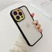 Metal Camera Lens Protector Case for iPhone 13 Case Cute Slim Clear Back & Matte Bumper Soft TPU Silicone Shockproof for Girls and Women Protective Cover For iPhone 13 Black