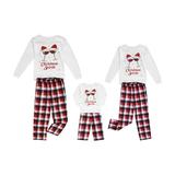 Hirigin Family Matching Christmas Pyjamas Set Long Sleeve Letters Printed T-Shirt Plaid Print Pants Sleepwear Nightwear