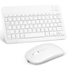 Rechargeable Bluetooth Keyboard and Mouse Combo Ultra Slim Full-Size Keyboard and Ergonomic Mouse for Dell XPS 9510 Laptop and All Bluetooth Enabled Mac/Tablet/iPad/PC/Laptop - Pure White