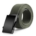 Men Canvas Fabric Military Waistband with Metal Roller Buckle Webbing Belt