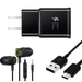 OEM EP-TA20JBEUGUS Inbox Replacement 15W Adaptive Fast Wall Charger for Motorola Moto G Pro Includes Fast Charging 3.3FT USB Type C Charging Cable and 3.5mm Earphone with Mic â€“ 3 Items Bundle - Black