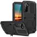 Dteck Galaxy S22 Rugged case Metal Bumper Built-in Screen Protector Stand Full Protect Dustproof and Drop-Proof Heavy Duty Rugged Military Cover for Samsung S22 6.1 Black