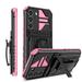 Dteck Shockproof Case For Samsung Galaxy S22 Hard TPU and Soft PC Hybrid Bumper Armor Detachable Metal Belt Clip with Built-In 360Â° Kickstand Fit Phone Cover.For Samsung Galaxy S22 Pink