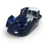 Infant Baby Girls Soft Sole Bowknot Princess Wedding Dress Mary Jane Flats Prewalker Newborn Light Baby Sneaker Shoes