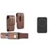 Pouch and Power Bank Bundle for iPhone 14: Vertical Wallet Belt Holster Case (Brown) and 20W PD Power Delivery Type-C Portable Charger Battery (15W Wireless)