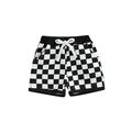 Frobukio Kids Toddler Baby Boys Shorts with Checkerboard Print Elastic Waist Drawstring Casual Pocket Shorts Clothes Black 2-3 Years