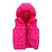 TAIAOJING Toddler Cute Jacket Child Kids Baby Boys Girls Sleeveless Winter Solid Coats Hooded Vest Outer Outwear Outfits Clothes Warm Outwear 12-15 Years