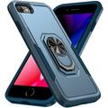 iPhone SE 2022 Case/iPhone SE 2020 Case/iPhone 8 Case/iPhone 7 Case with Ring Stand Dteck Heavy Duty Full Body Shockproof Case Support Car Mount Hybrid Bumper Silicone Hard Back Cover Blue