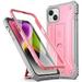 Poetic Revolution Case for iPhone 14 Heavy Duty Full Body Cover with Kickstand Light Pink