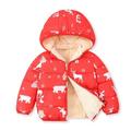 Gyratedream 2-6T Toddler Kids Little Girl Boy Winter Down Coat Xmas Elk Print Hooded Jacket
