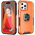 Elepower for iPhone 12 Pro 6.1 2020 Case Multi-Layer Anti-Drop Case with Ring Kickstand & Car Mount Shockproof Protective Case for 12 Pro Ladies Women Men Orange