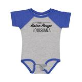 Inktastic From Baton Rouge Louisiana in Black Distressed Text Boys or Girls Baby Bodysuit