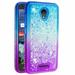 SOATUTO For Alcatel Verso Case Phone Case Bling Liquid Luxury Glitter Soft Case for Girls Women for Alcatel idealXCITE / CameoX / Raven LT / U50 / 5044S / 5041C / Raven LTE A574BL - Pink+Blue