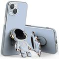 Dteck Cute Case for iPhone X/XS Ultra Slim Astronaut Hidden Stand Case Gold Plating Frame Shockproof Case with Kickstand Case Gray For iPhone XS/X