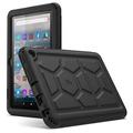 Poetic TurtleSkin Case for Amazon Fire 7 10th Gen Tablet 2022 Heavy Duty Silicone Case Kids Friendly Black