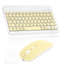 Rechargeable Bluetooth Keyboard and Mouse Combo Ultra Slim Full-Size Keyboard and Mouse for Dell Inspiron 7000 13.3 2-in-1 Laptop and All Bluetooth Enabled Mac/Tablet/iPad/PC/Laptop -Banana Yellow