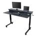 Stand Up Desk Store Crank Adjustable Two Tier Standing Desk with Heavy Duty Steel Frame (Black Frame/Black Top 60 Wide)