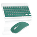 Rechargeable Bluetooth Keyboard and Mouse Combo Ultra Slim Full-Size Keyboard and Ergonomic Mouse for Dynabook Tecra A50-J1511 Laptop and All Bluetooth Enabled Mac/Tablet/iPad/PC/Laptop - Jade Green