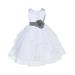 Ekidsbridal Satin Shimmering Organza White Flower Girl Dress Junior Pageant Wedding Bridesmaid Pretty Princess Christening Gown 4613S S